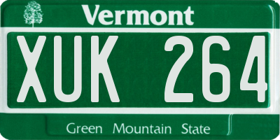 VT license plate XUK264