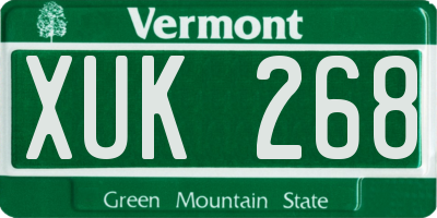 VT license plate XUK268
