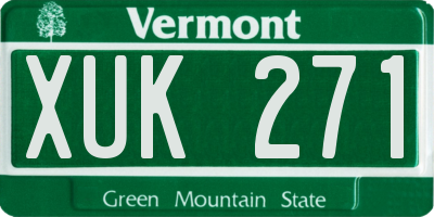 VT license plate XUK271