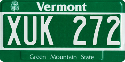 VT license plate XUK272