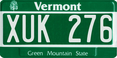 VT license plate XUK276