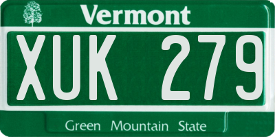 VT license plate XUK279