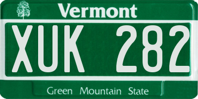 VT license plate XUK282