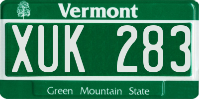 VT license plate XUK283