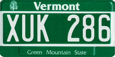 VT license plate XUK286