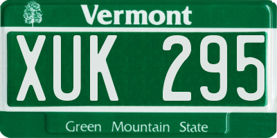 VT license plate XUK295