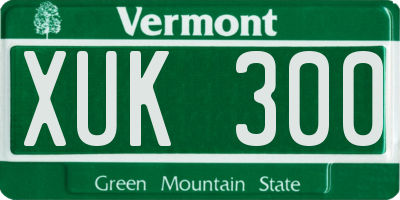 VT license plate XUK300