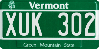 VT license plate XUK302
