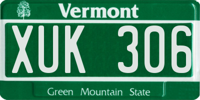 VT license plate XUK306