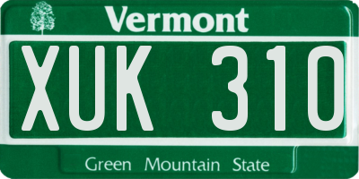 VT license plate XUK310