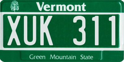 VT license plate XUK311