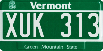 VT license plate XUK313