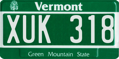 VT license plate XUK318