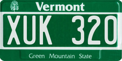 VT license plate XUK320