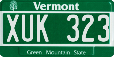 VT license plate XUK323