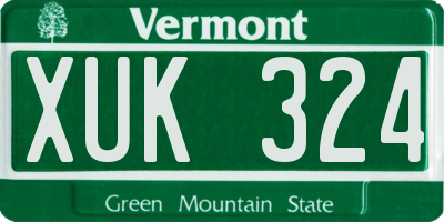 VT license plate XUK324