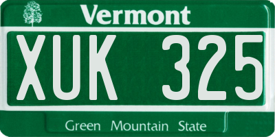 VT license plate XUK325