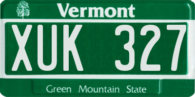 VT license plate XUK327