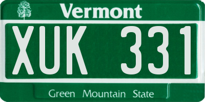 VT license plate XUK331