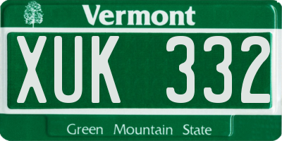 VT license plate XUK332