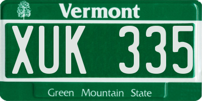 VT license plate XUK335