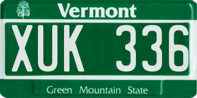 VT license plate XUK336