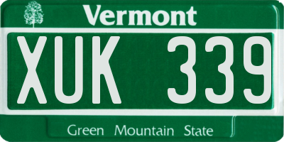 VT license plate XUK339