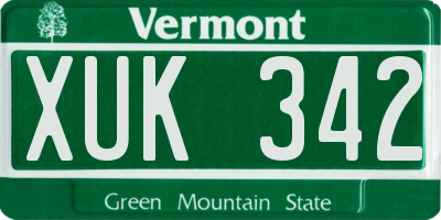 VT license plate XUK342