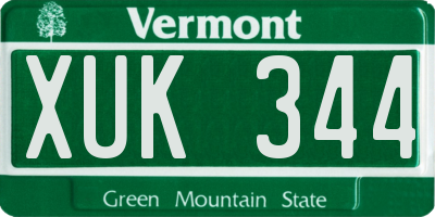 VT license plate XUK344