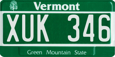 VT license plate XUK346
