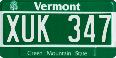 VT license plate XUK347