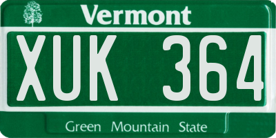 VT license plate XUK364