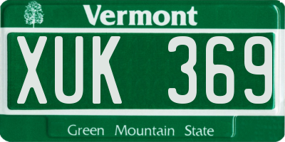 VT license plate XUK369