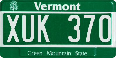 VT license plate XUK370