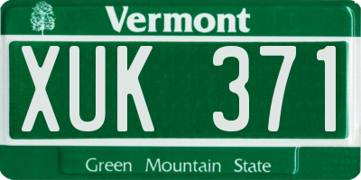 VT license plate XUK371