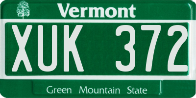 VT license plate XUK372