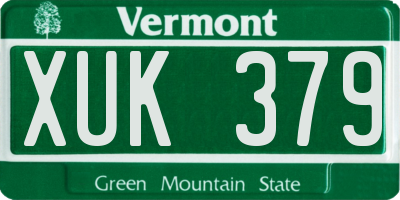 VT license plate XUK379