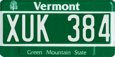 VT license plate XUK384