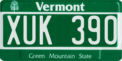 VT license plate XUK390