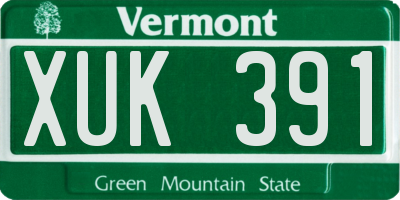 VT license plate XUK391