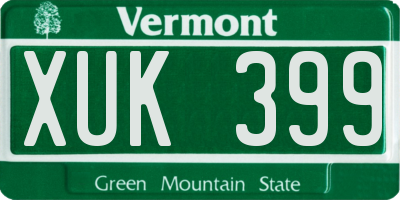 VT license plate XUK399