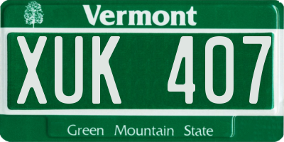 VT license plate XUK407