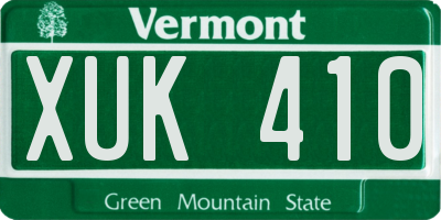 VT license plate XUK410