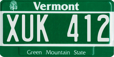 VT license plate XUK412