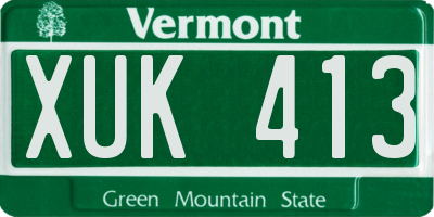 VT license plate XUK413