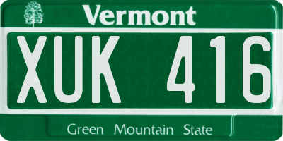 VT license plate XUK416