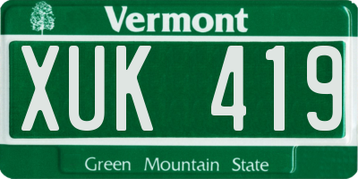 VT license plate XUK419
