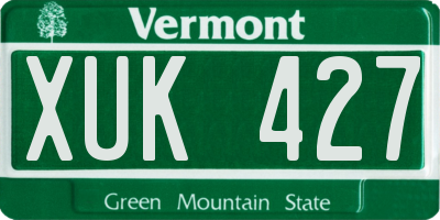 VT license plate XUK427