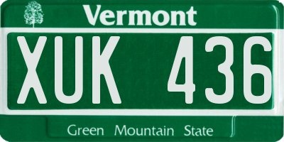 VT license plate XUK436