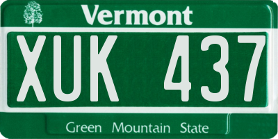 VT license plate XUK437